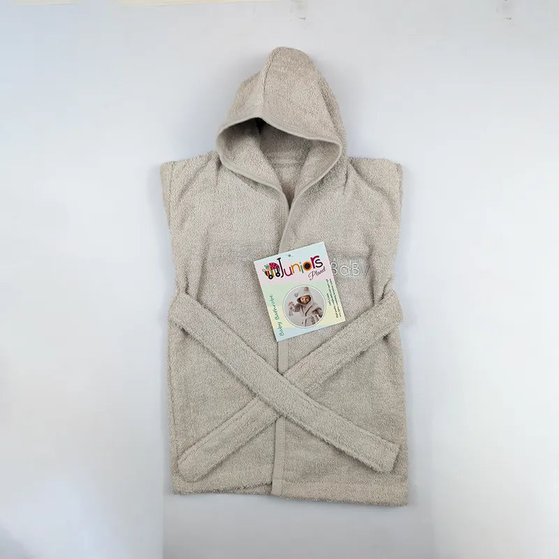 ULTRA SOFT HOODED BABY BATH GOWN GREY  - image 3