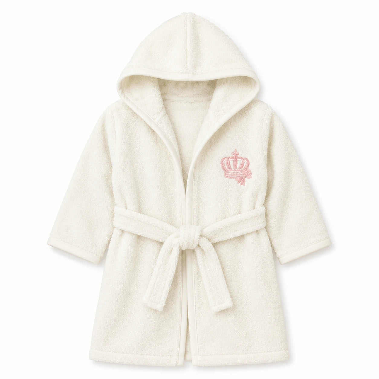 ULTRA SOFT HOODED BABY BATH GOWN OFF WHITE 6-9 MONTHS