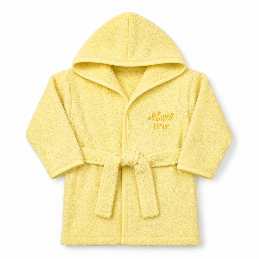 ULTRA SOFT HOODED BABY BATH GOWN YELLOW