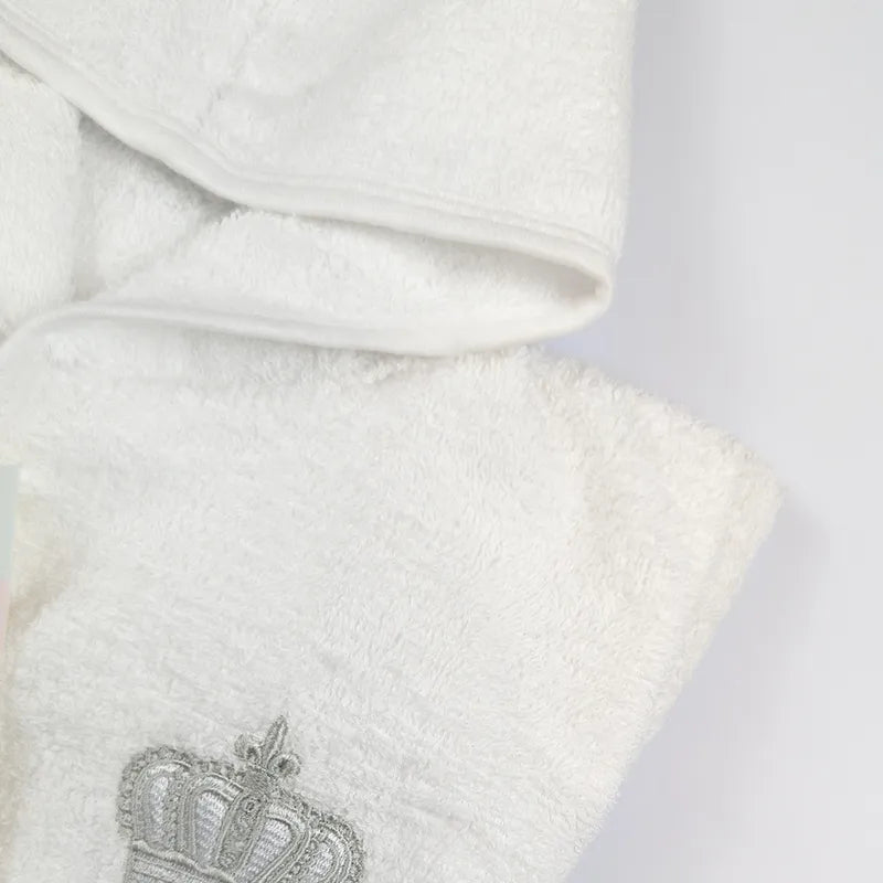 ULTRA SOFT HOODED BABY BATH GOWN PURE WHITE 18-24 MONTHS - image 3