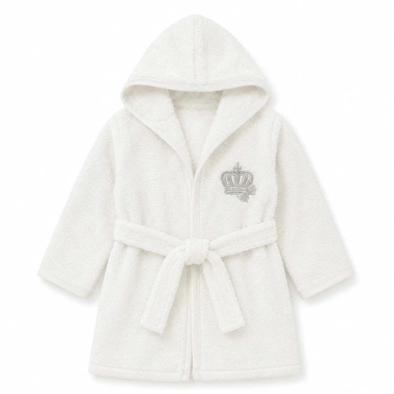 ULTRA SOFT HOODED BABY BATH GOWN PURE WHITE 18-24 MONTHS