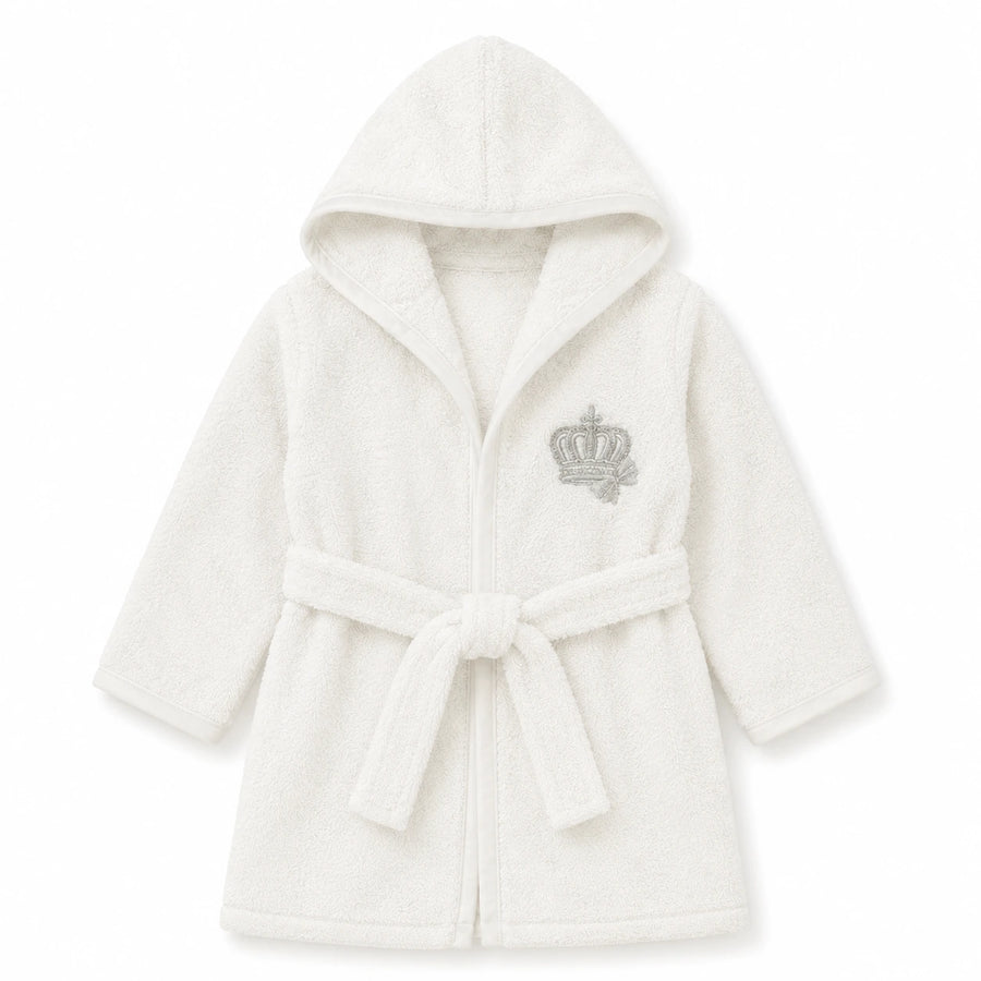 ULTRA SOFT HOODED BABY BATH GOWN PURE WHITE 18-24 MONTHS