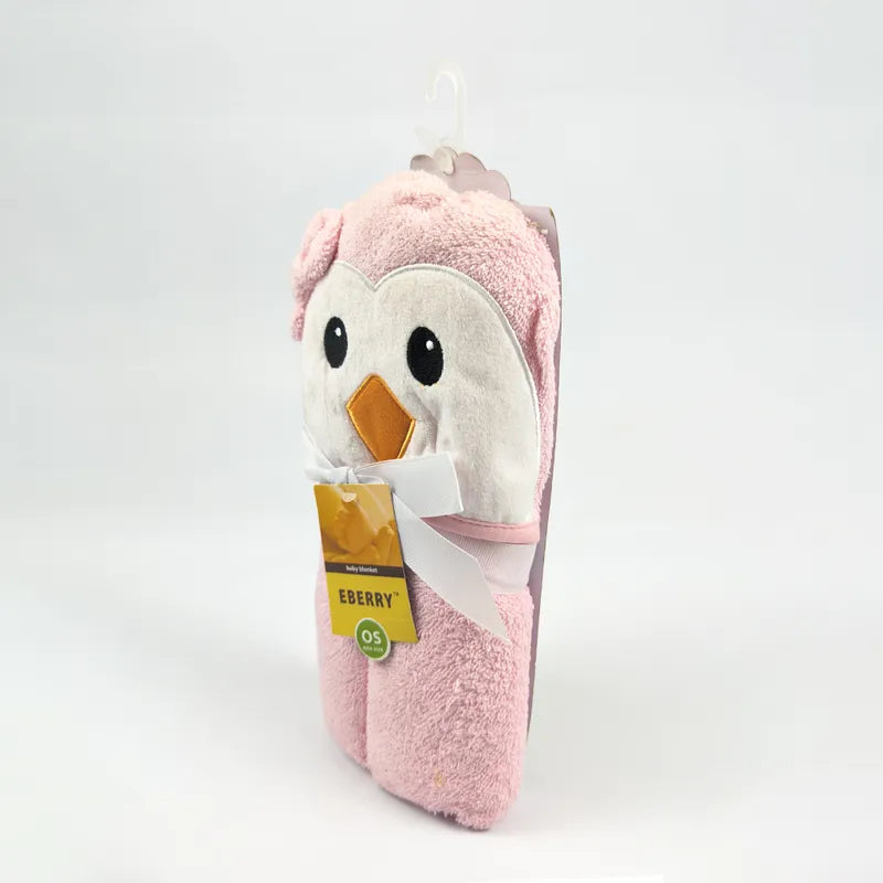 BABY BATH TOWEL PENGUIN PINK - image 2