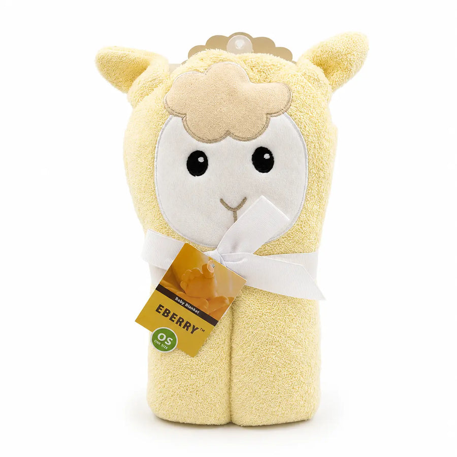 BABY BATH TOWEL SHEEP YELLOW