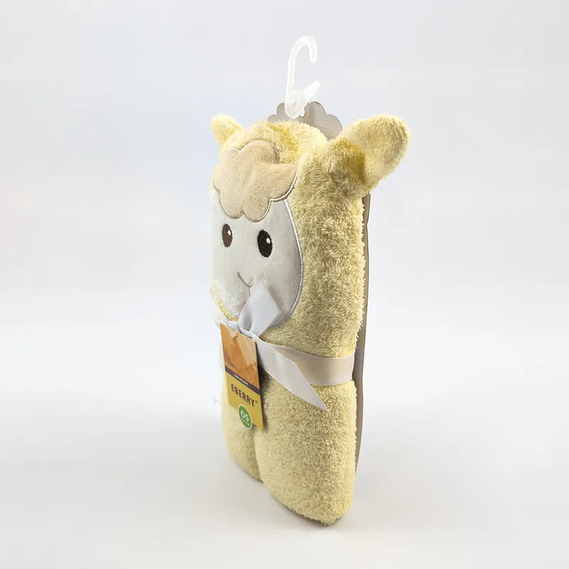 BABY BATH TOWEL SHEEP YELLOW - image 2