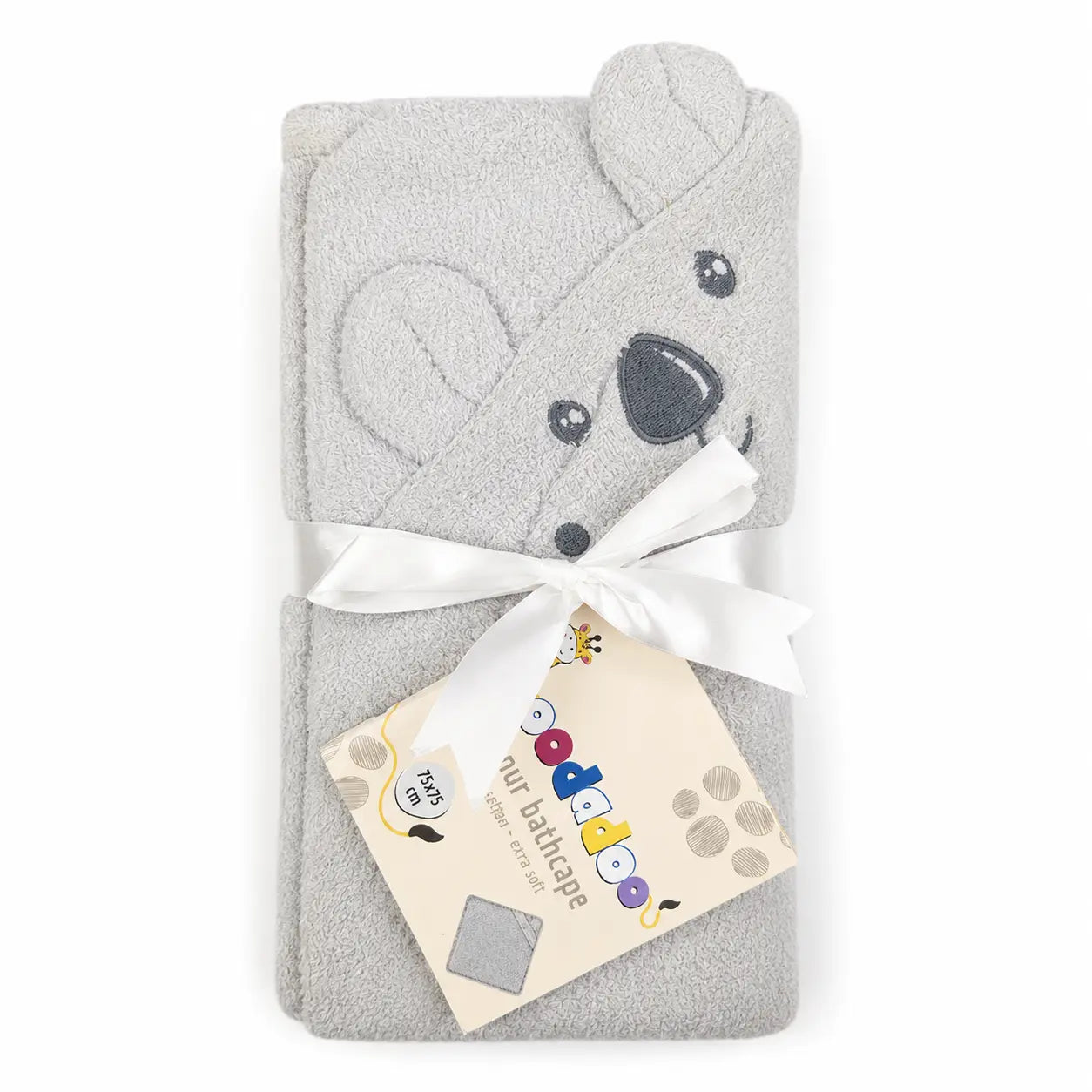 BABY BATHTOWEL CHARACTER BAG PACKING GREY