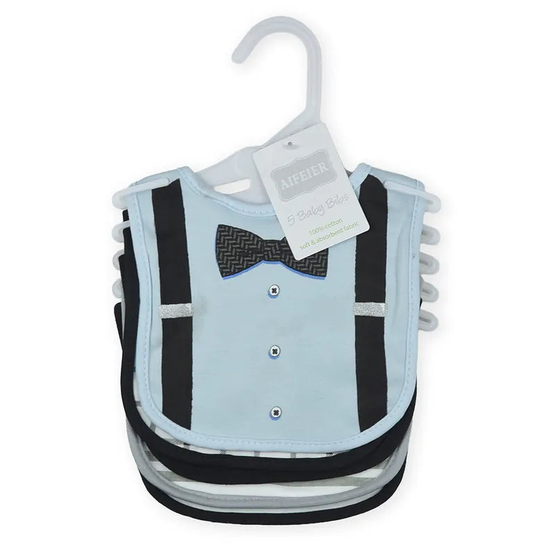 BABY BIB 5PCS SET BOW SHIRT BLUE - image 2