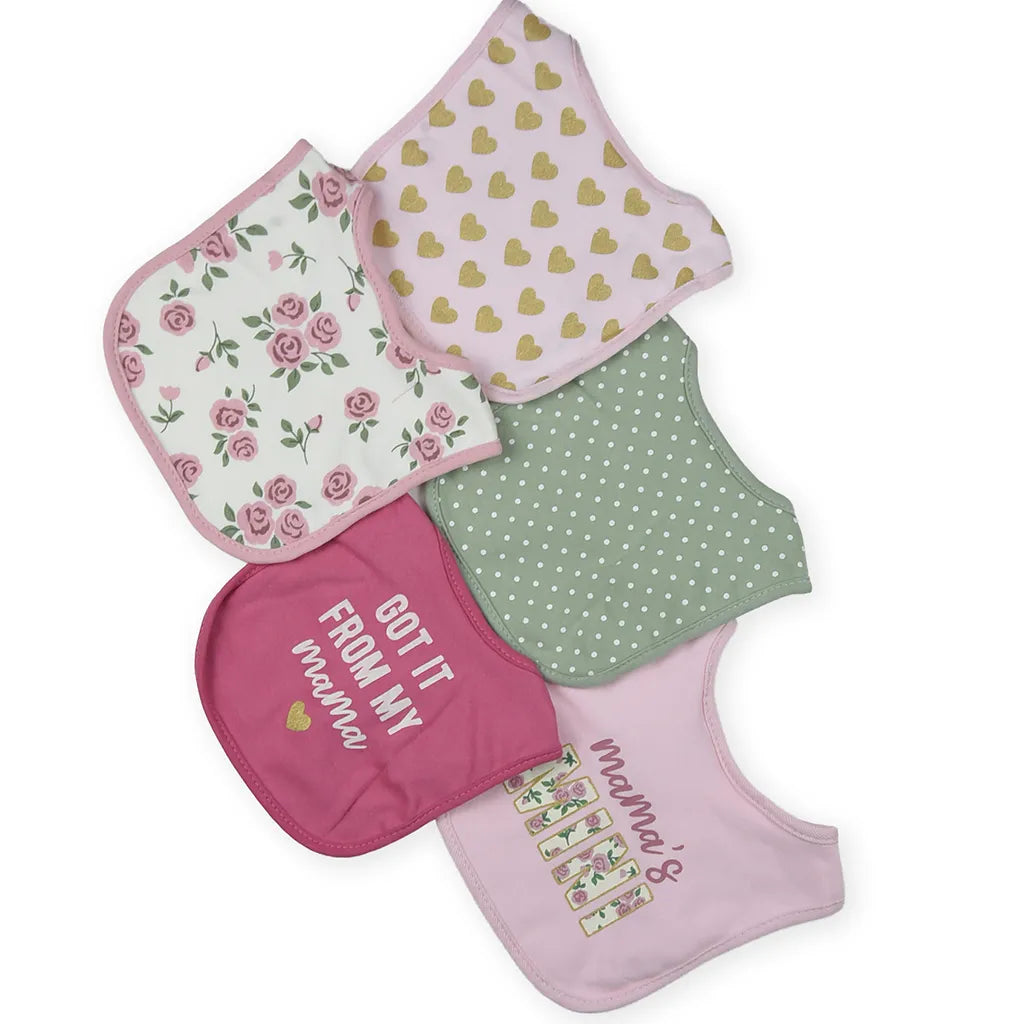 BABY BIB 5PCS SET MAMAS MINI PINK