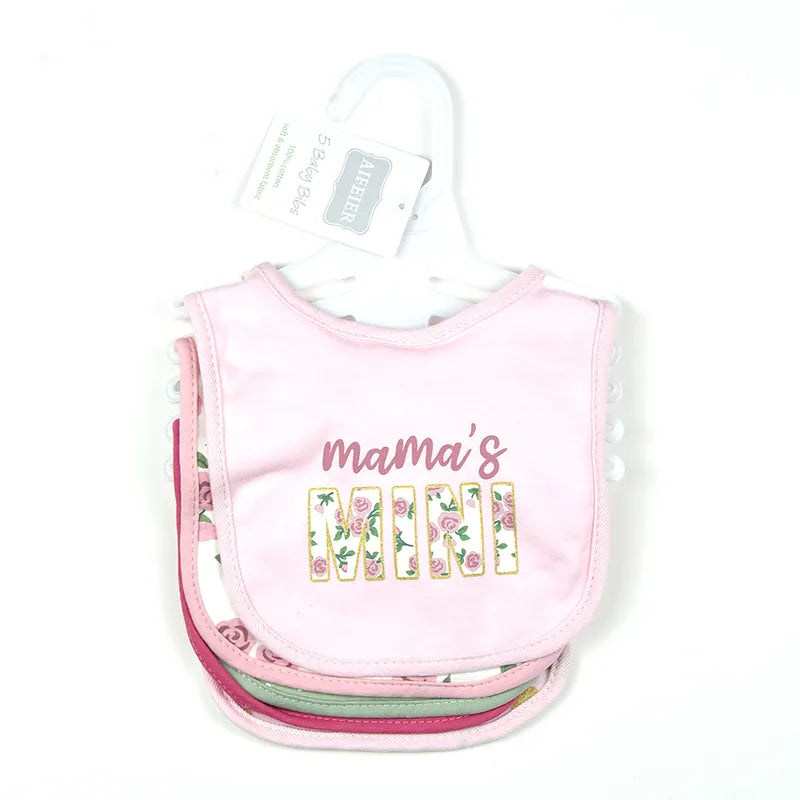 BABY BIB 5PCS SET PRINTED GREY - image 2