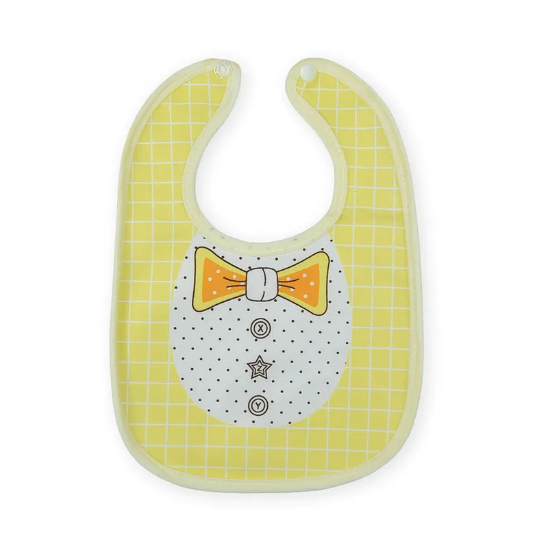 BABY BIB BOW PRINTED YELLOW