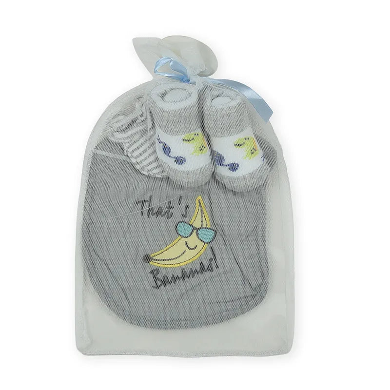 BABY Bib SET 3PCS BANANA GREY - image 2