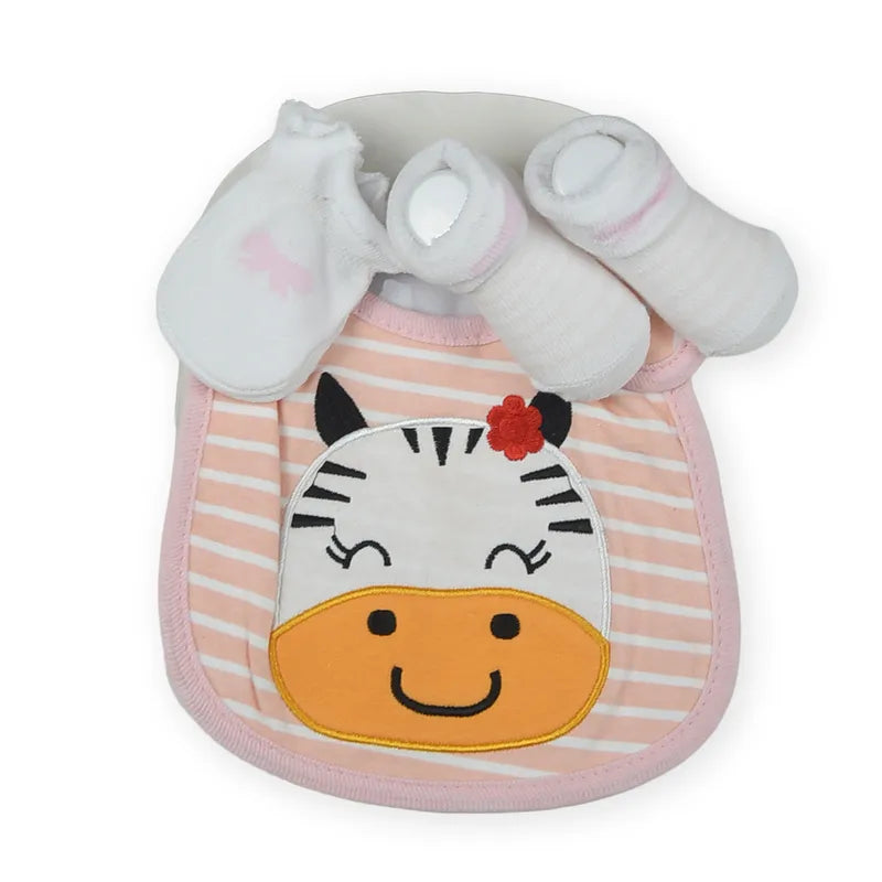 BABY Bib SET 3PCS CAT PINK
