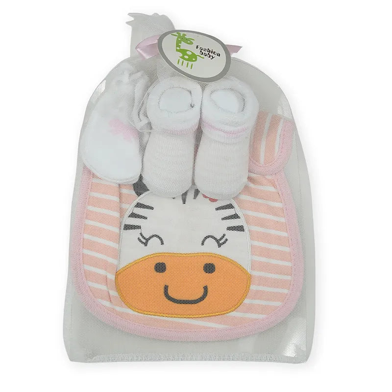 BABY Bib SET 3PCS CAT PINK - image 2