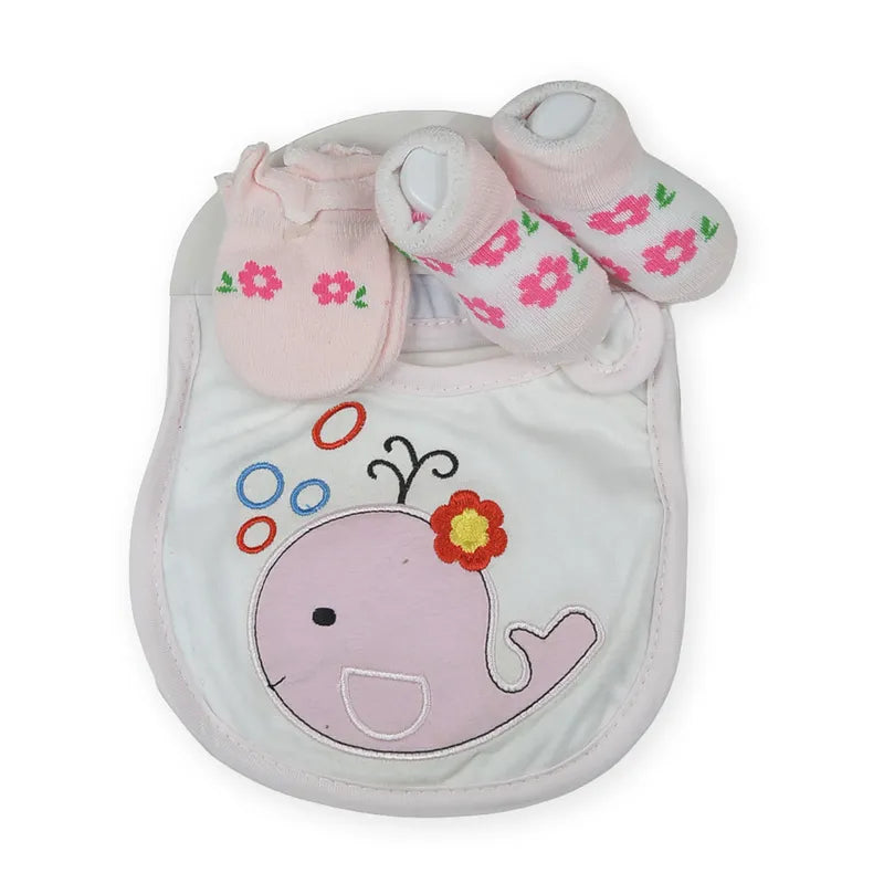 BABY Bib SET 3PCS FISH PINK