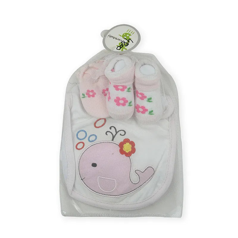 BABY Bib SET 3PCS FISH PINK - image 2