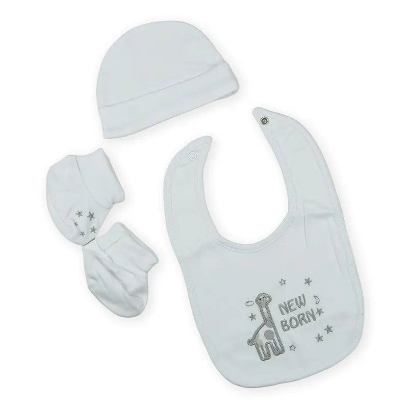 BABY Bib SET 3PCS GIRAFEE GREY