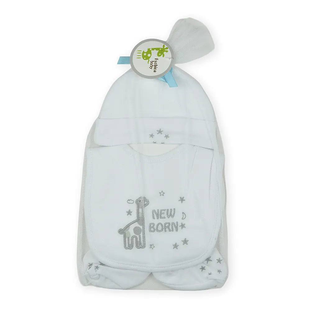 BABY Bib SET 3PCS GIRAFEE GREY - image 3