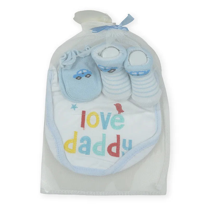 BABY Bib SET 3PCS LOVE DADDY BLUE - image 2