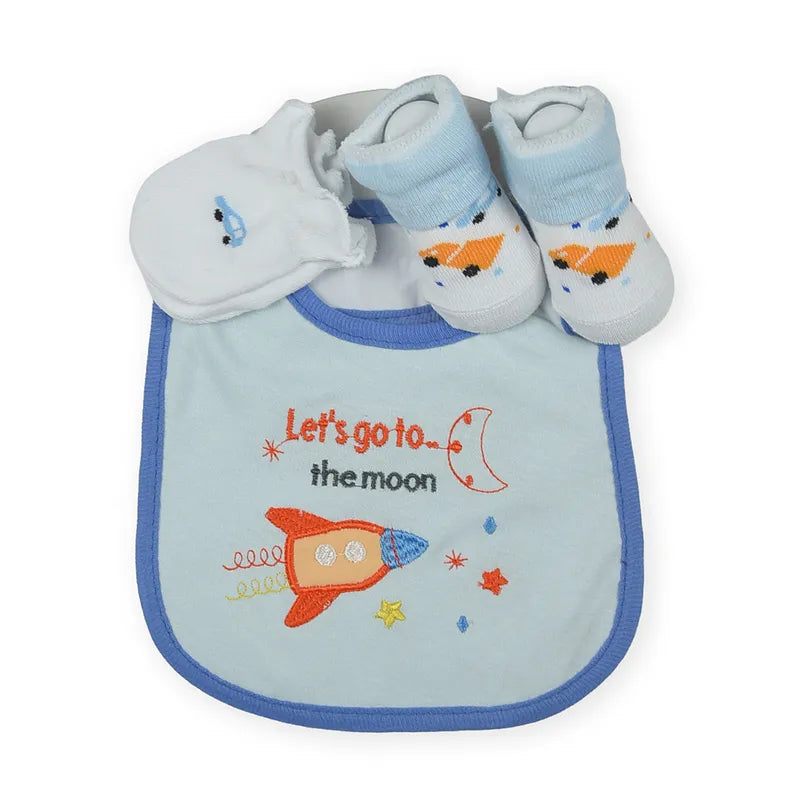 BABY Bib SET 3PCS MOON BLUE