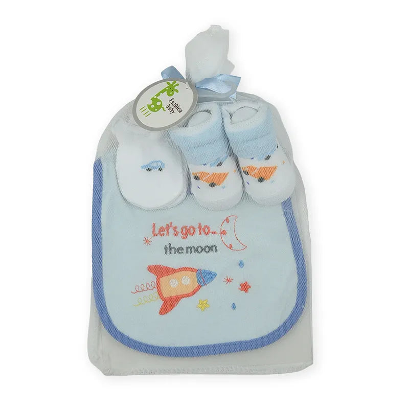 BABY Bib SET 3PCS MOON BLUE - image 2