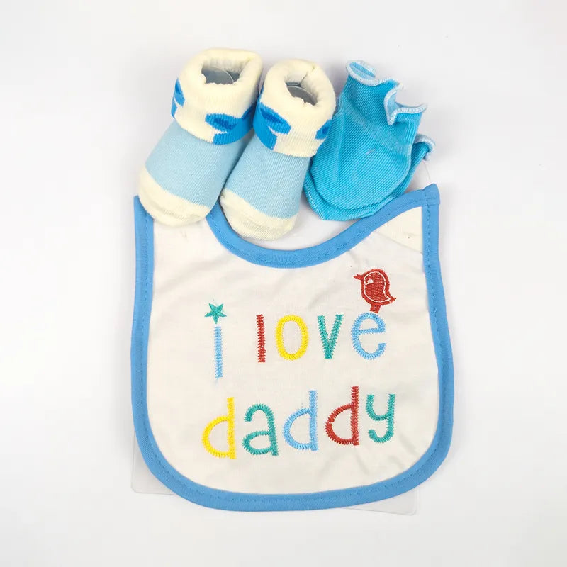 BABY BIB SET 3PCS SET I LOVE DADDY BLUE CARTERS