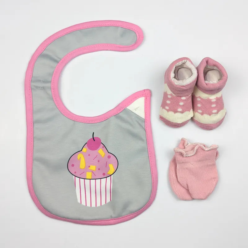 BABY BIB SET 3PCS SET ICECREAM PINK CARTERS