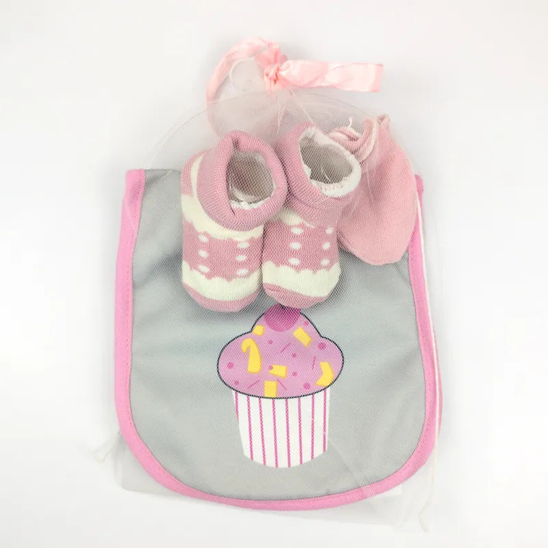 BABY BIB SET 3PCS SET ICECREAM PINK CARTERS - image 3