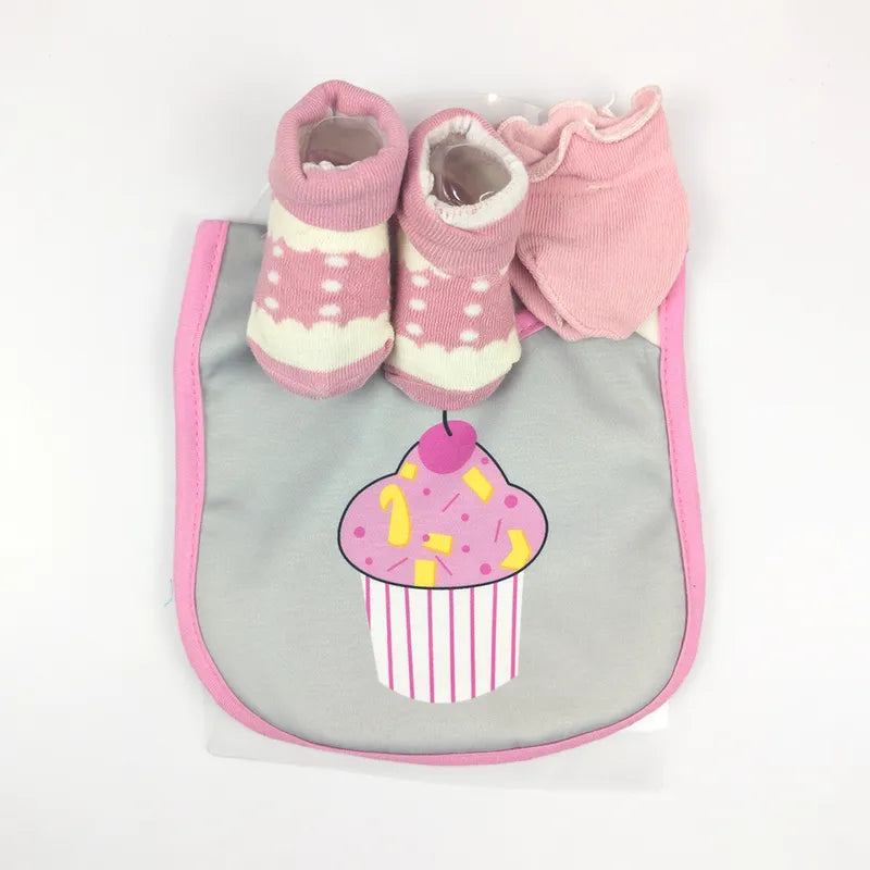 BABY BIB SET 3PCS SET ICECREAM PINK CARTERS - image 2