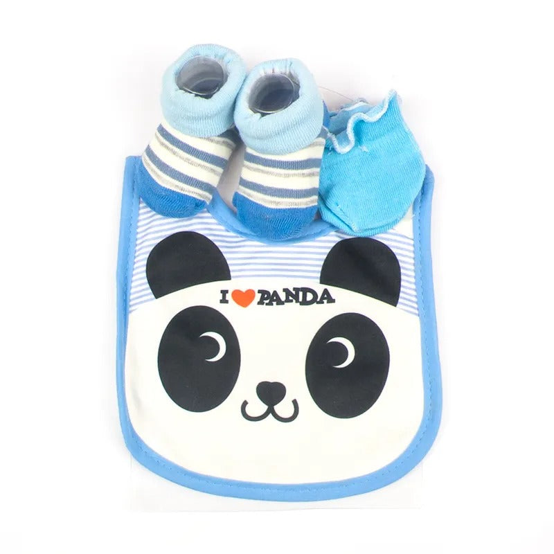 Baby Bib Set 3pcs Set Panda Blue Carters