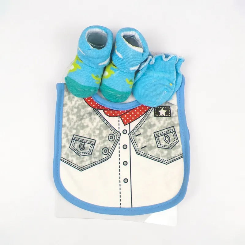 Baby Bib Set 3pcs Set Shirt Blue Carters