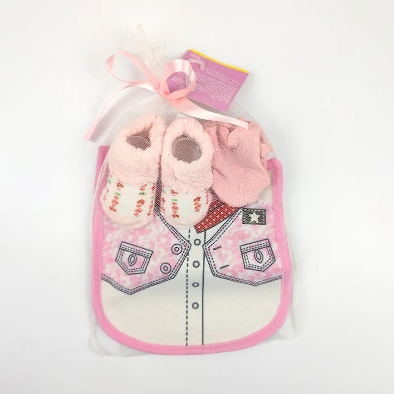 BABY BIB SET 3PCS SET SHIRT PINK CARTERS - image 2