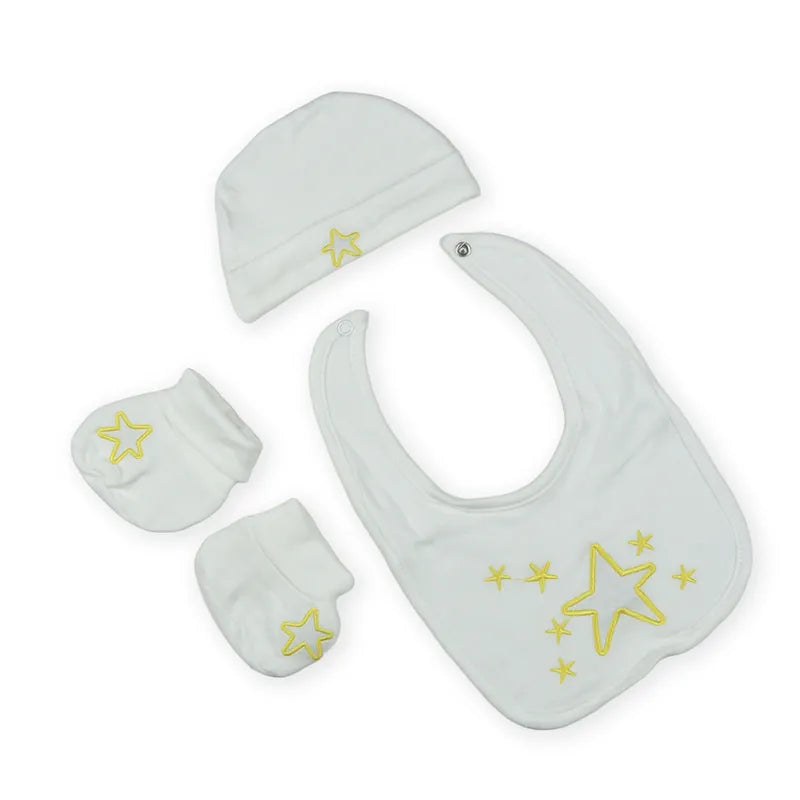 BABY Bib SET 3PCS STAR WHITE