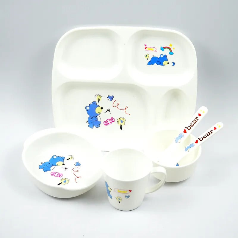 Blue Printed Baby Feeding Bowl Set