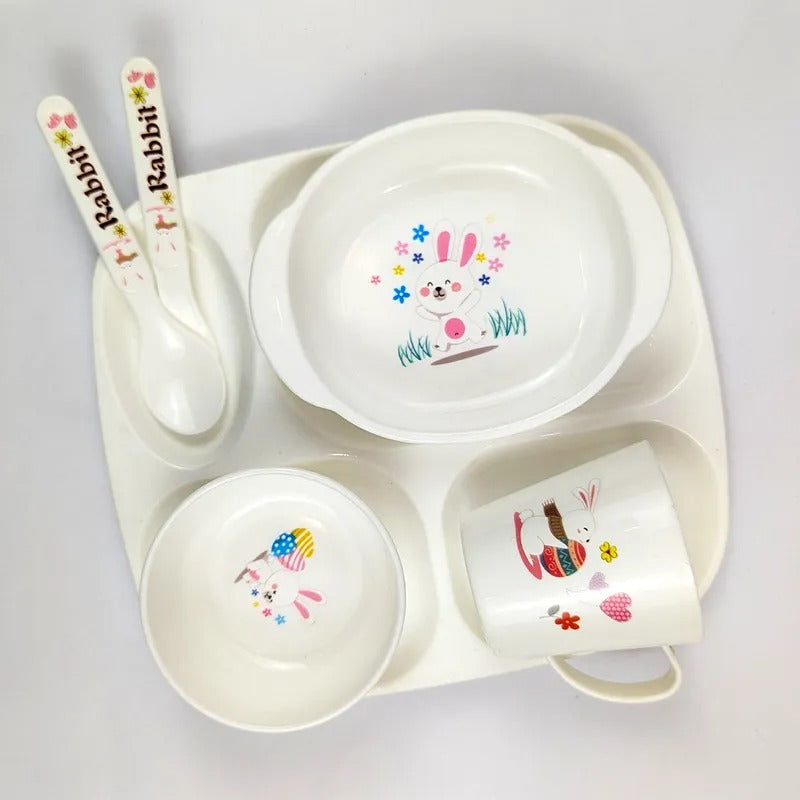 Pink Printed Baby Feeding Bowl Set