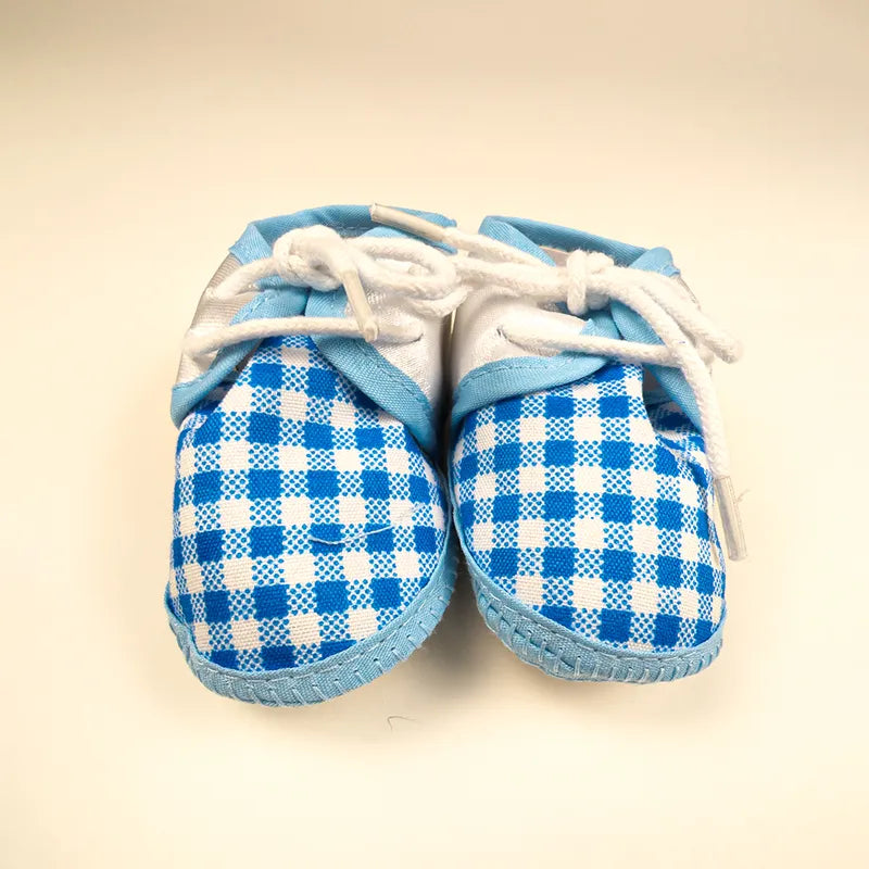 BABY CASUAL COTTON SHOES CHECK BLUE - image 3