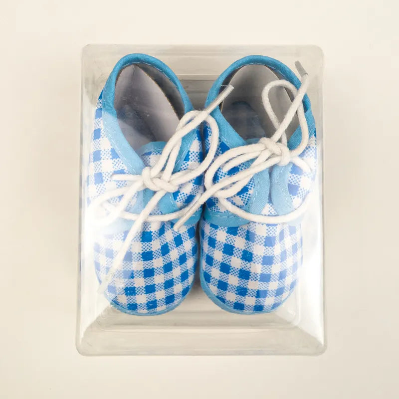BABY CASUAL COTTON SHOES CHECK BLUE - image 2