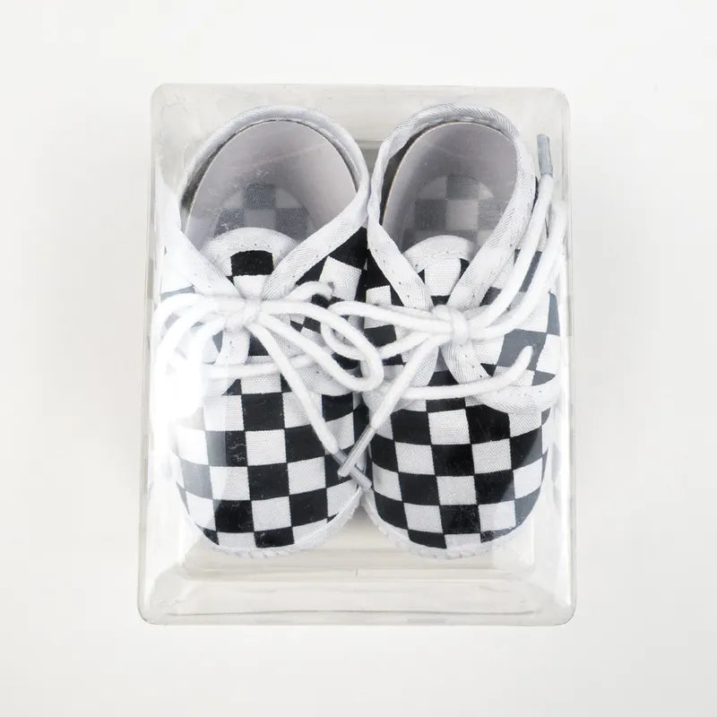 BABY CASUAL COTTON SHOES CHERKERBOARD BLACK - image 2