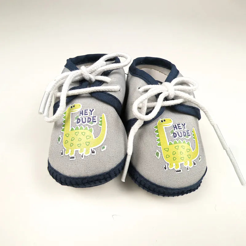 BABY CASUAL COTTON SHOES DINO GREY