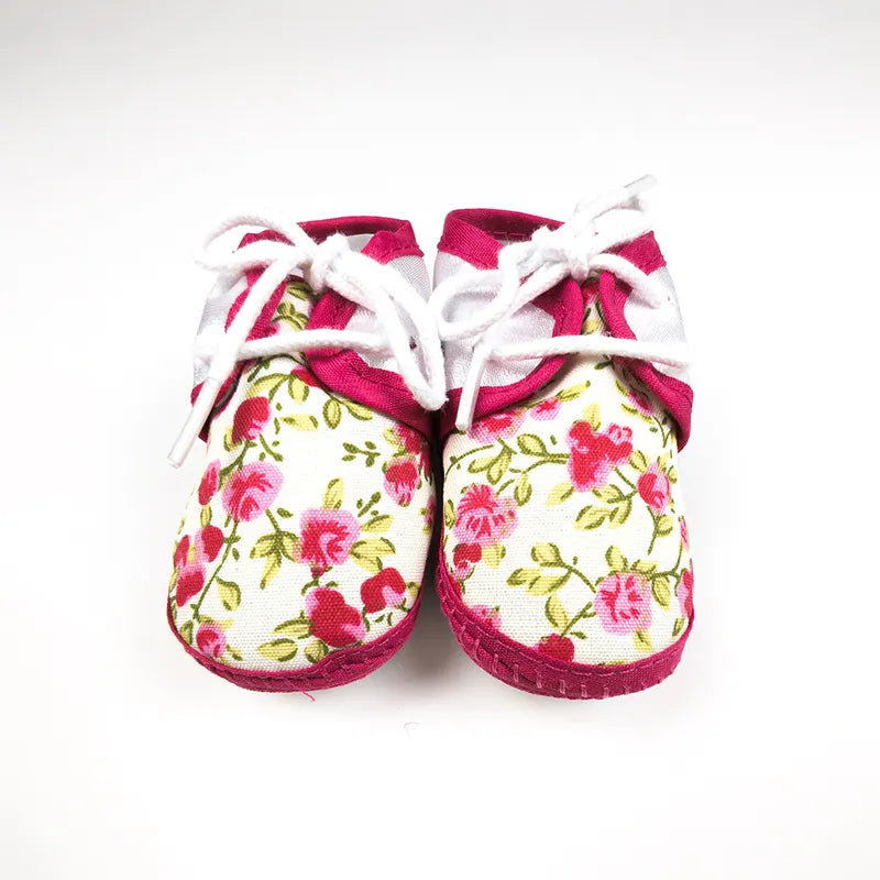 BABY CASUAL COTTON SHOES FLOWER PINK