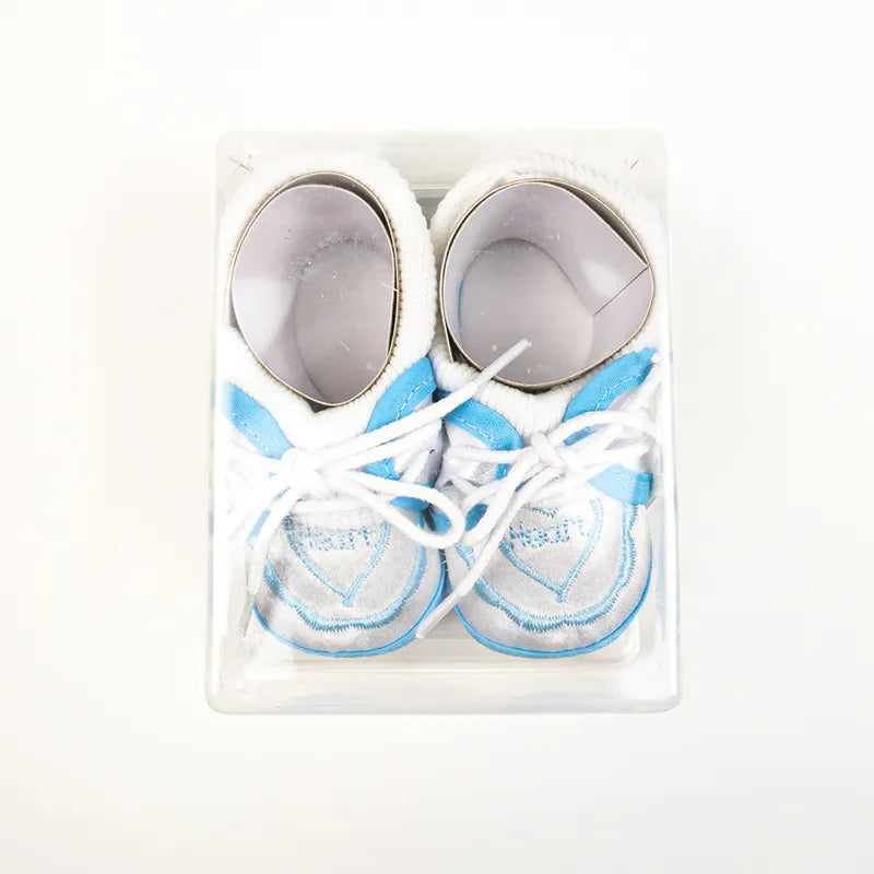 BABY CASUAL COTTON SHOES HEART BLUE - image 2