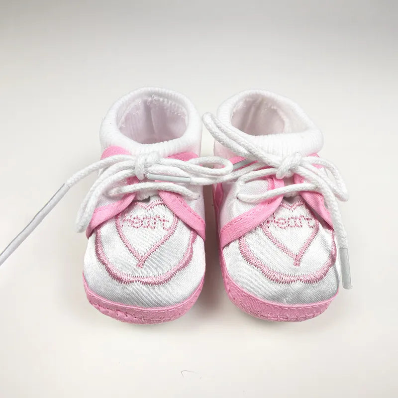 BABY CASUAL COTTON SHOES HEART PINK