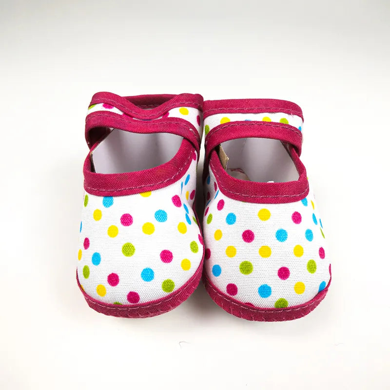 BABY CASUAL COTTON SHOES MULTI DOTTED PINK