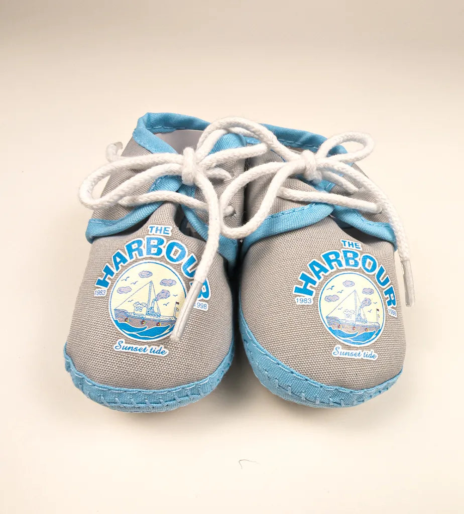 BABY CASUAL COTTON SHOES THE HARBOUR GREY