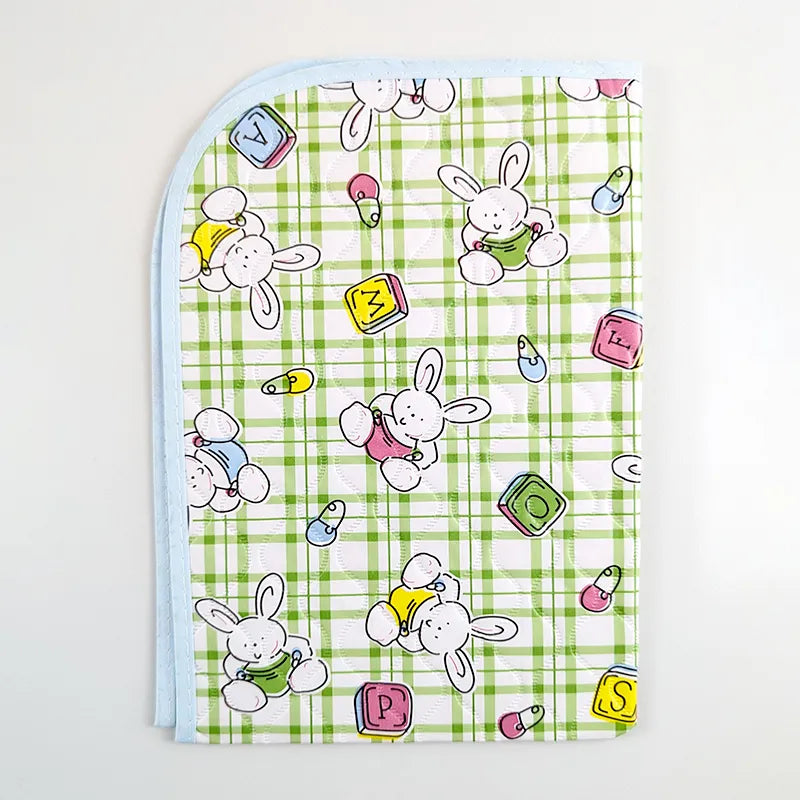 BABY CHANGING PLASTIC SHEET BUNNY WHITE SMALL