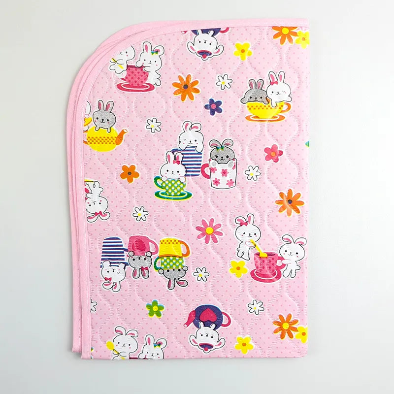 BABY CHANGING PLASTIC SHEET RABIT PINK SMALL