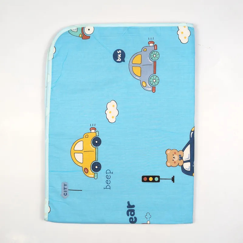 BABY CHANGING SHEET IMP COTTON CAR & BEAR PRINT