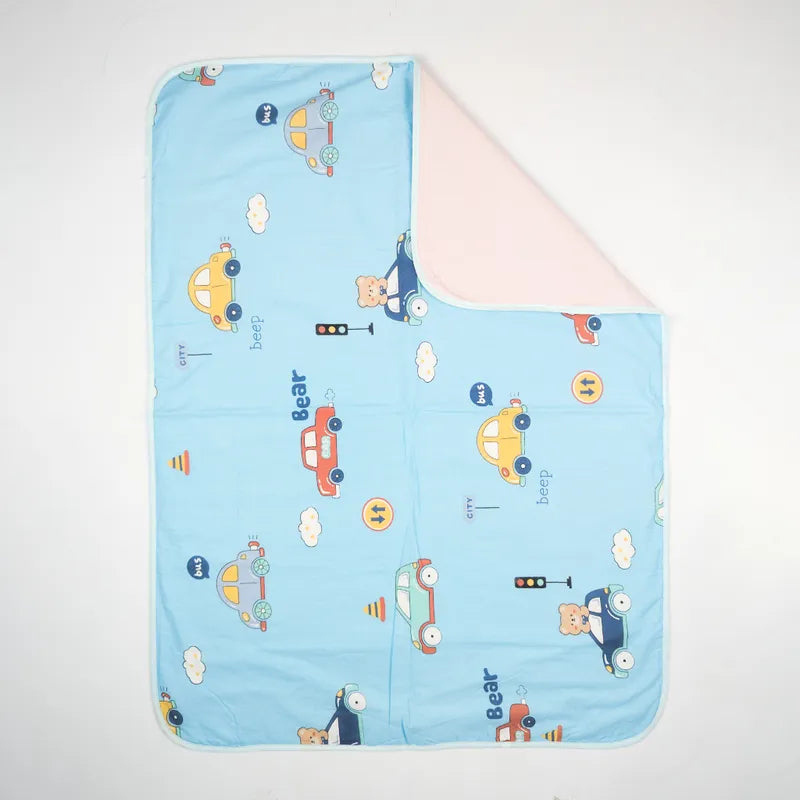 BABY CHANGING SHEET IMP COTTON CAR & BEAR PRINT - image 2