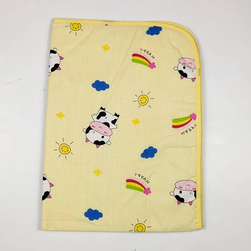 BABY CHANGING SHEET IMP COTTON COW YELLOW LARGE