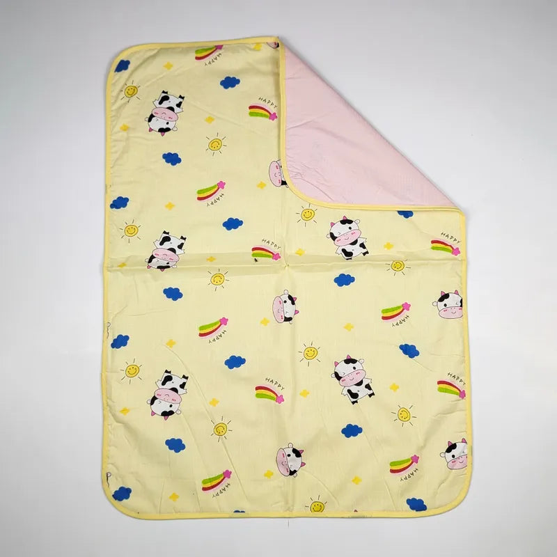 BABY CHANGING SHEET IMP COTTON COW YELLOW LARGE - image 2