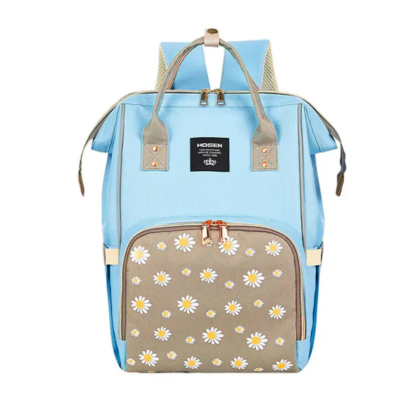 BABY DIAPER BAG PRINTED BLUE